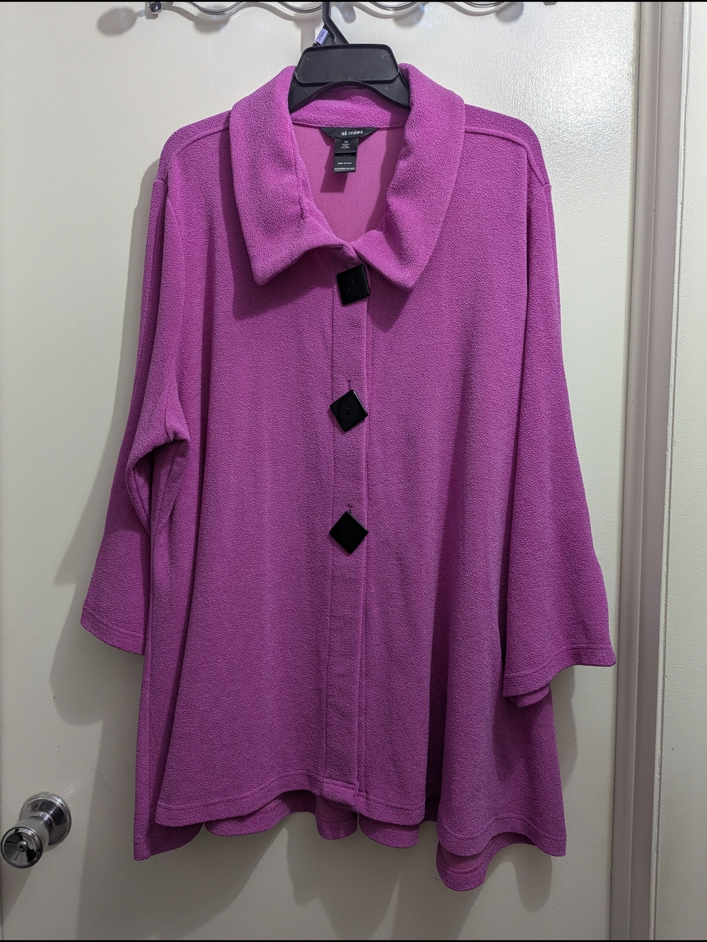 Ali Miles Hot Pink Button-Front Women's Top/Jacket